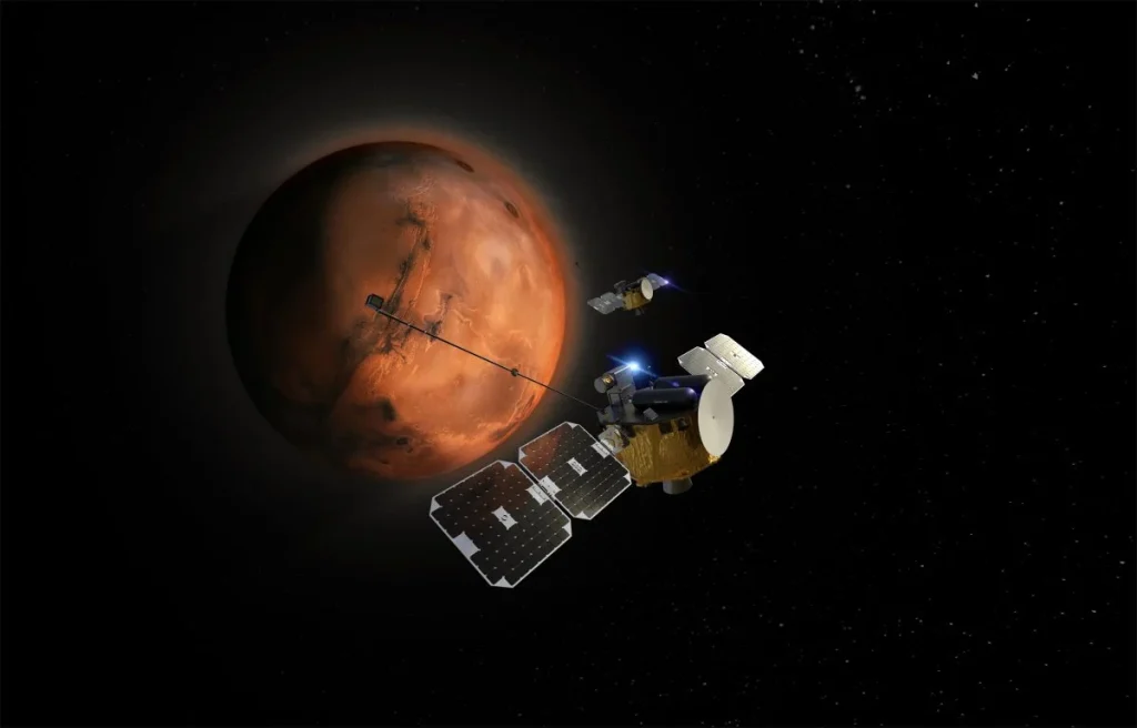 escapade spacecraft in orbit around mars 1200x769