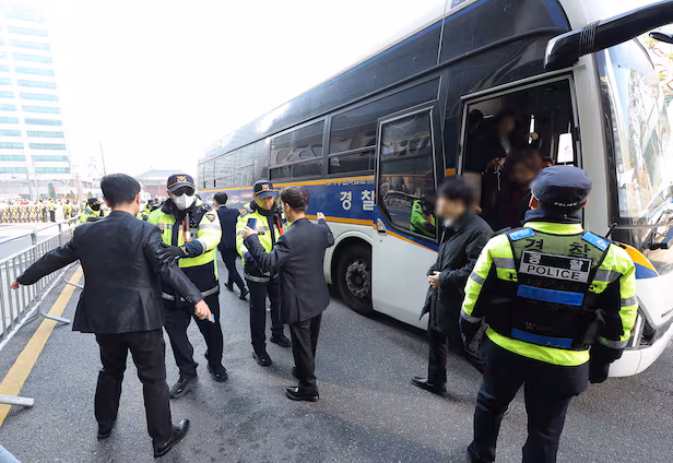 wedding guests ride police buses due to bts concert traffic control